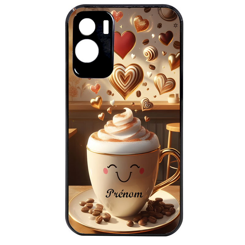 Coque noire taperso pour Honor 70 LITE 90 et LITE avec motif cafe love morning personnalise protection antichoc personnalisée
