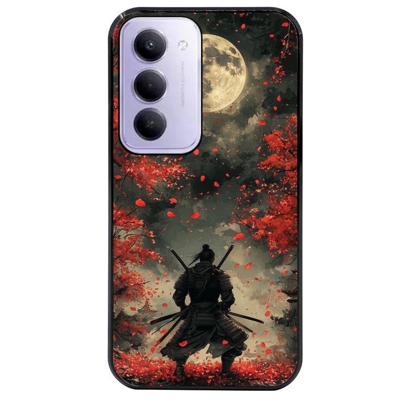 Coque noire taperso pour Redmi 15 4G et 5G avec motif samourai et katana protection antichoc personnalisée