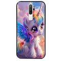 Coque noire taperso pour OPPO A5 A9 2020 avec motif licorne style anime protection antichoc personnalisée