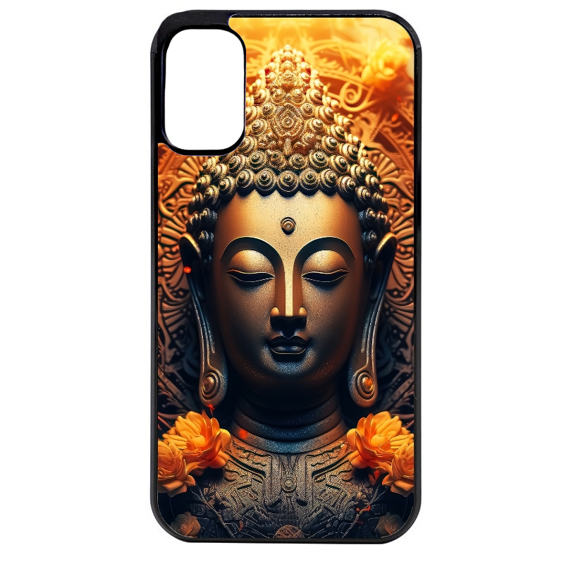 Coque noire taperso pour Moto E13 E14 E15 avec motif bouddha et fleur protection antichoc personnalisée