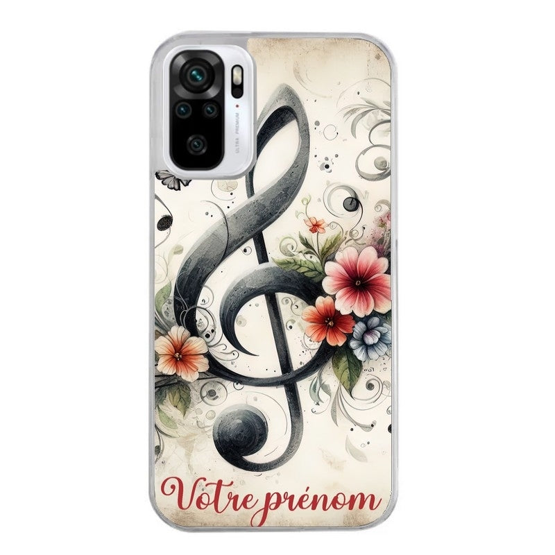 Coque taperso pour Redmi Note 10 4G 5G PRO 10S avec motif musique cle sol personnalisee protection antichoc personnalisée