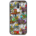 Coque noire taperso pour OPPO A5 A9 2020 avec motif tag et graffiti protection antichoc personnalisée