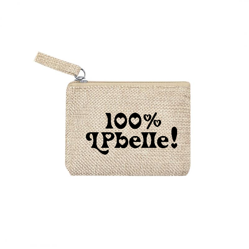 Pochette personnalisée 100% LPBelle en jute et doré en jute et doré