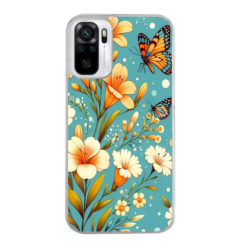 Coque taperso pour Redmi Note 10 4G 5G PRO 10S avec motif fleur orange protection antichoc personnalisée