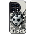 Coque noire taperso pour OnePlus 11 et 12 avec motif foot beton personnalisee protection antichoc personnalisée