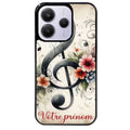 Coque noire taperso pour Redmi Note 14 et PRO PLUS 4G 5G avec motif musique cle sol personnalisee protection antichoc personnalisée