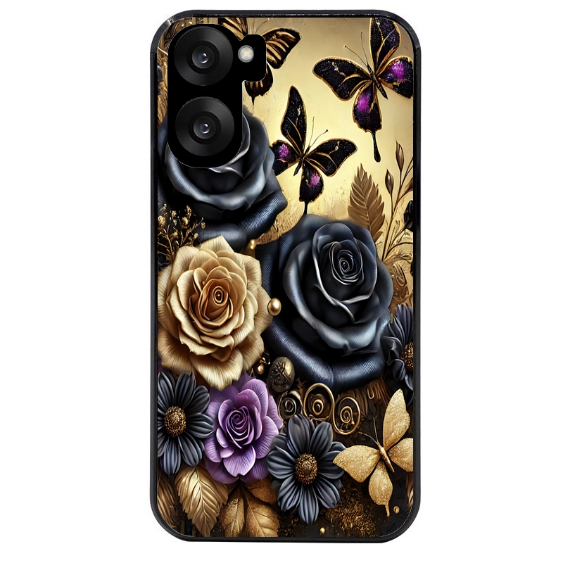 Coque noire taperso pour OnePlus Nord CE5 avec motif papillon gothic protection antichoc personnalisée