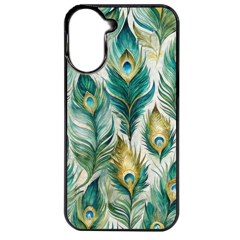 Coque noire taperso pour Redmi A5 4G avec motif paon plumes protection antichoc personnalisée