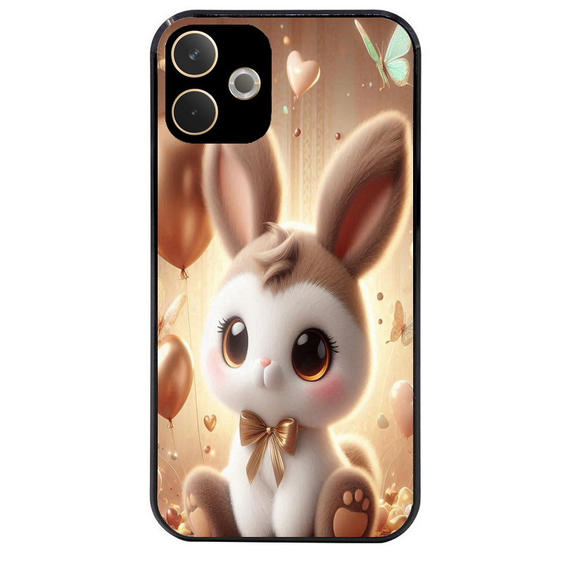 Coque noire taperso pour OPPO A5 PRO 4G et 5G avec motif lapin ballon protection antichoc personnalisée