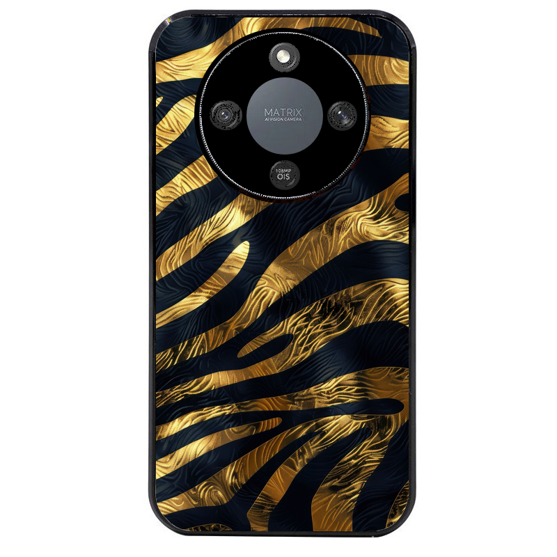 Coque noire taperso pour Magic 5 6 LITE et PRO avec motif zebre gold protection antichoc personnalisée