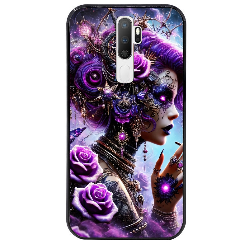 Coque noire taperso pour OPPO A5 A9 2020 avec motif fee style steampunk protection antichoc personnalisée