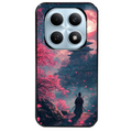 Coque noire taperso pour POCO M8 5G et PRO 5G avec motif samourai cerisier protection antichoc personnalisée