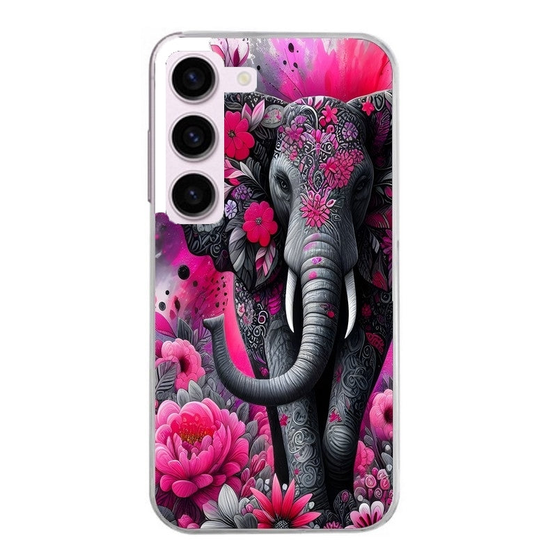 Coque taperso pour Galaxy A13 4G et 5G A23 A53 avec motif elephant et fleurs protection antichoc personnalisée