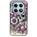 Coque noire taperso pour POCO M8 5G et PRO 5G avec motif tete de mort pastel protection antichoc personnalisée