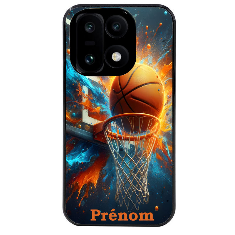 Coque noire taperso pour OnePlus 15 avec motif basket ball color personnalise protection antichoc personnalisée