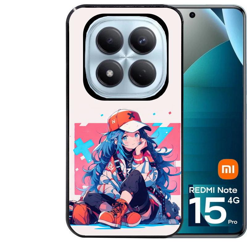 Coque noire taperso pour Redmi Note 15 et PRO PLUS 4G 5G avec motif anime casquette personnalise protection antichoc personnalisée