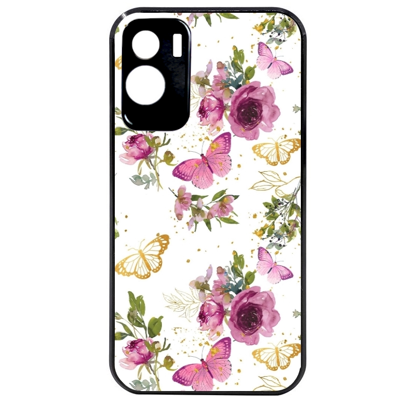 Coque noire taperso pour Honor 70 LITE 90 et LITE avec motif fleur et papillon protection antichoc personnalisée