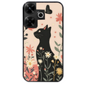 Coque noire taperso pour POCO M6 4G avec motif chat papillon 1 protection antichoc personnalisée