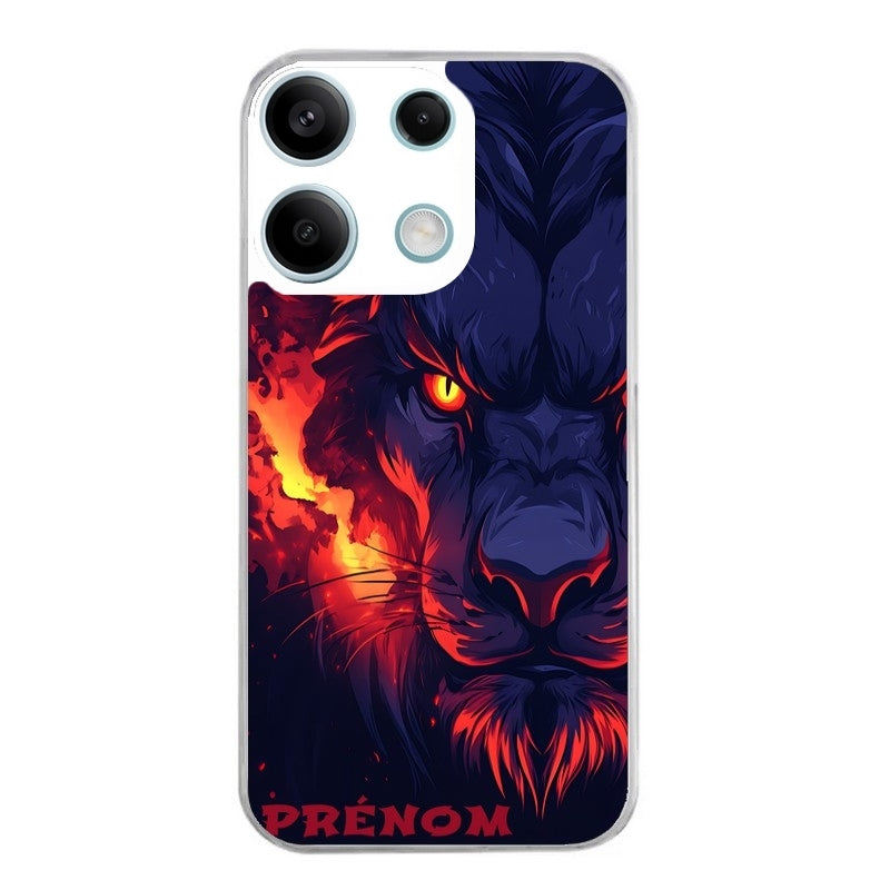 Coque taperso pour POCO X6 5G avec motif lion anime protection antichoc personnalisée