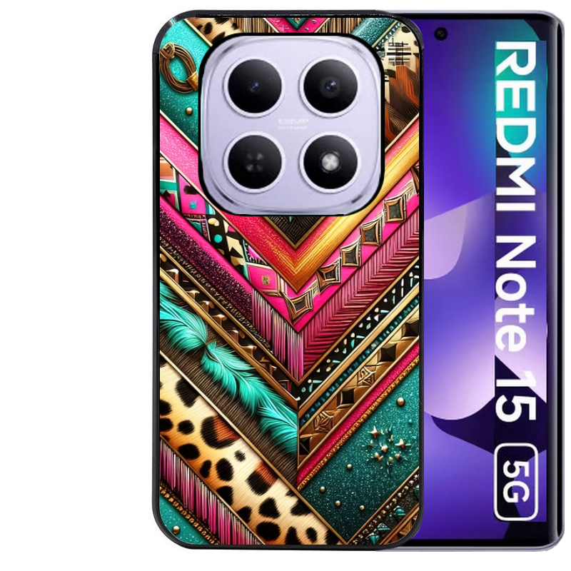 Coque noire taperso pour Redmi Note 15 et PRO PLUS 4G 5G avec motif chevron texas protection antichoc personnalisée