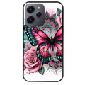 Coque noire taperso pour Redmi 12 4G et 5G avec motif papillon rose protection antichoc personnalisée