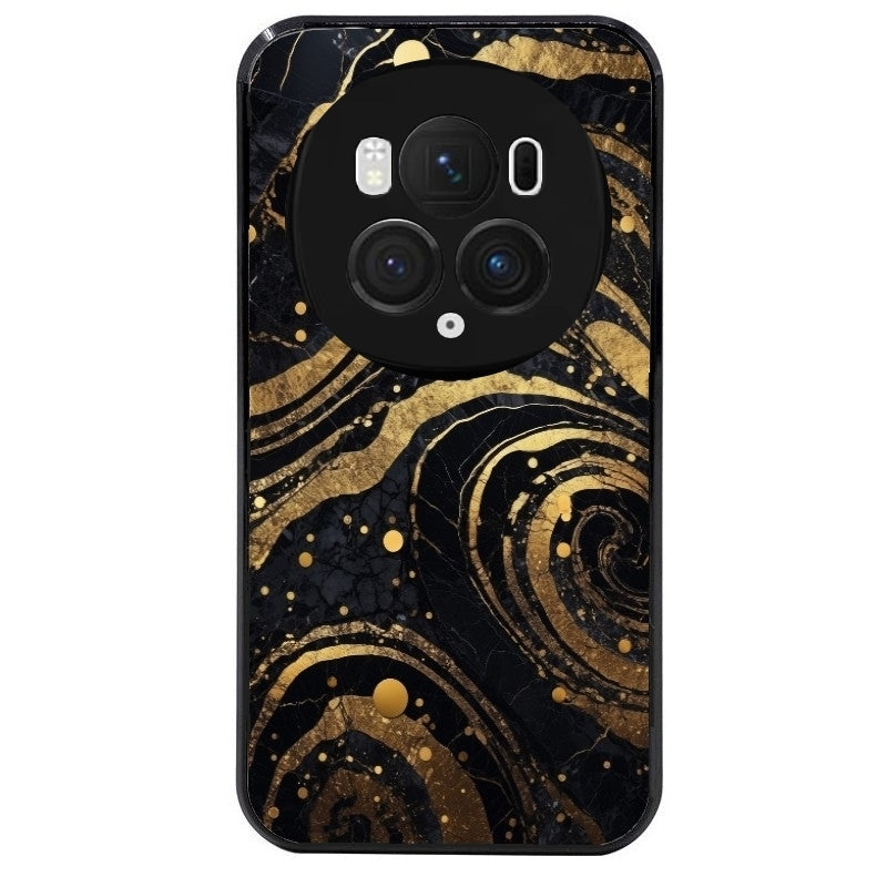 Coque noire taperso pour Magic 5 6 LITE et PRO avec motif marbre noir protection antichoc personnalisée
