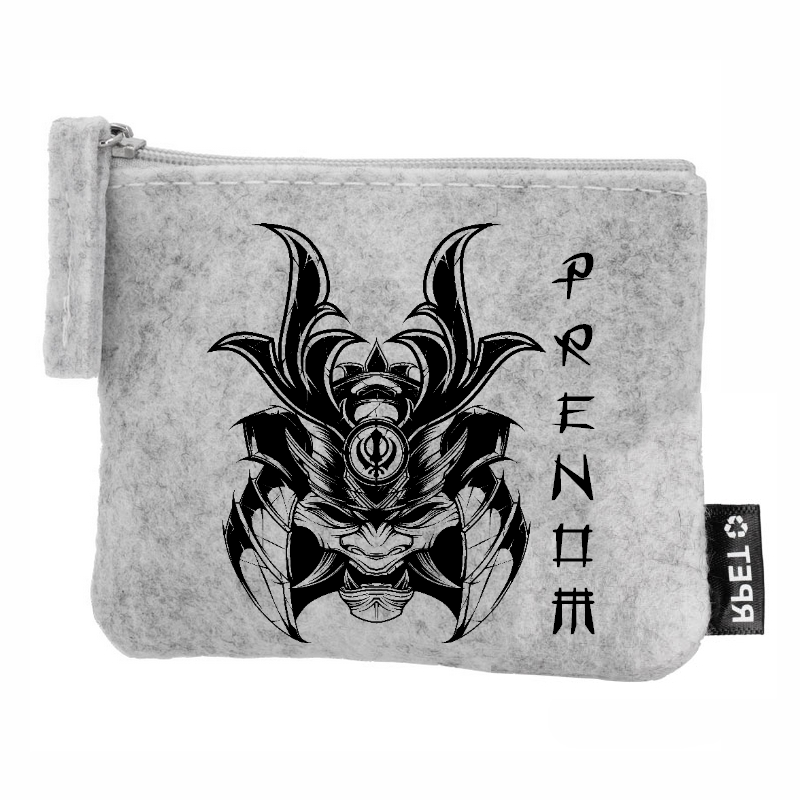 Porte monnaie personnalisé samourai anime en feutrine en feutrine