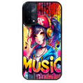 Coque noire taperso pour OPPO A54 et A74 5G avec motif anime manga et music protection antichoc personnalisée