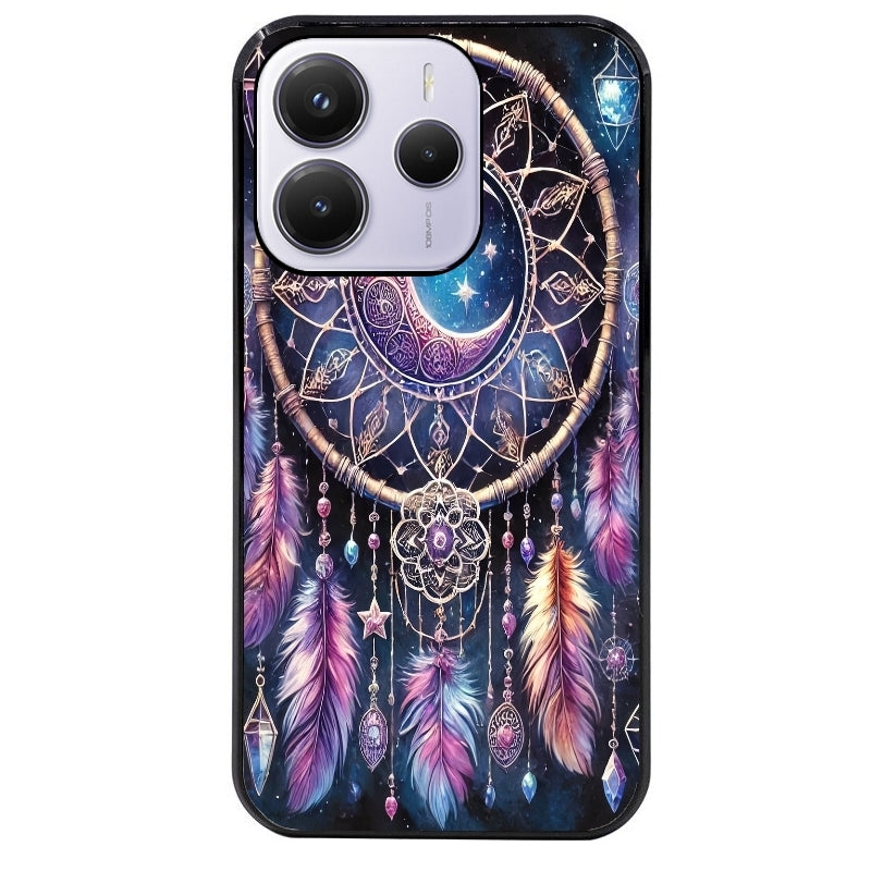 Coque noire taperso pour Redmi Note 14 et PRO PLUS 4G 5G avec motif dreamcatcher et lune protection antichoc personnalisée