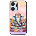 Coque noire taperso pour Honor X7A avec motif elephant namaste protection antichoc personnalisée
