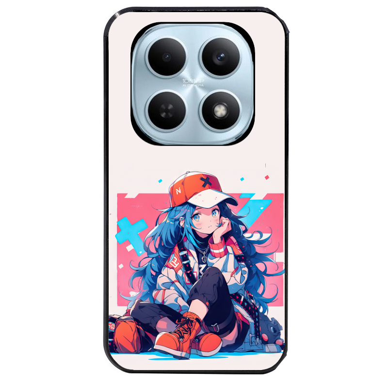 Coque noire taperso pour POCO M8 5G et PRO 5G avec motif anime casquette personnalise protection antichoc personnalisée