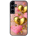 Coque noire taperso pour galaxy A06 A16 A26 A36 A56 avec motif coeur rose protection antichoc personnalisée