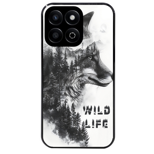 Coque noire taperso pour Honor X8 5G avec motif renard fox wild protection antichoc personnalisée