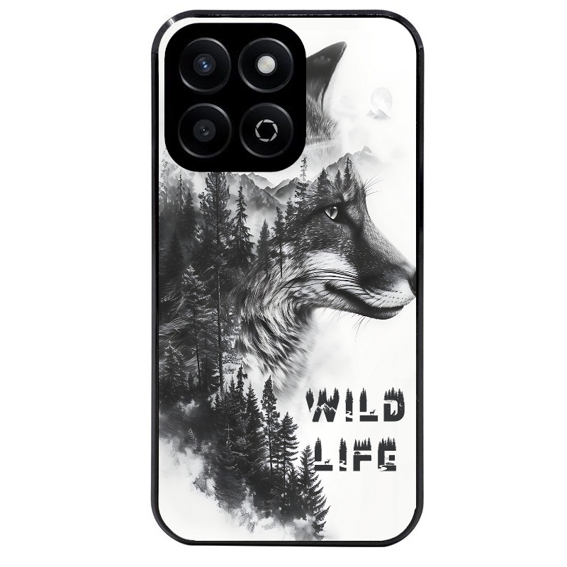 Coque noire taperso pour Honor 70 LITE 90 et LITE avec motif renard fox wild protection antichoc personnalisée