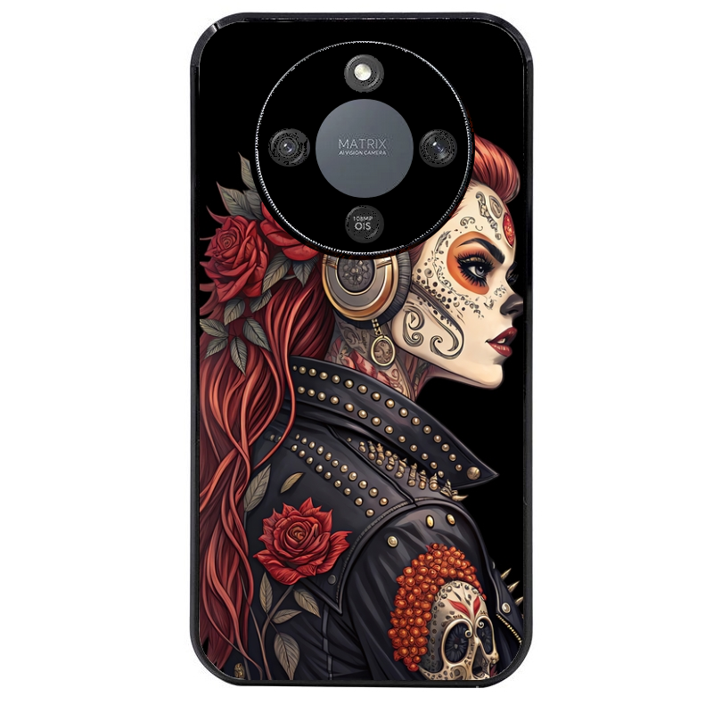 Coque noire taperso pour Magic 5 6 LITE et PRO avec motif tete de mort rock protection antichoc personnalisée