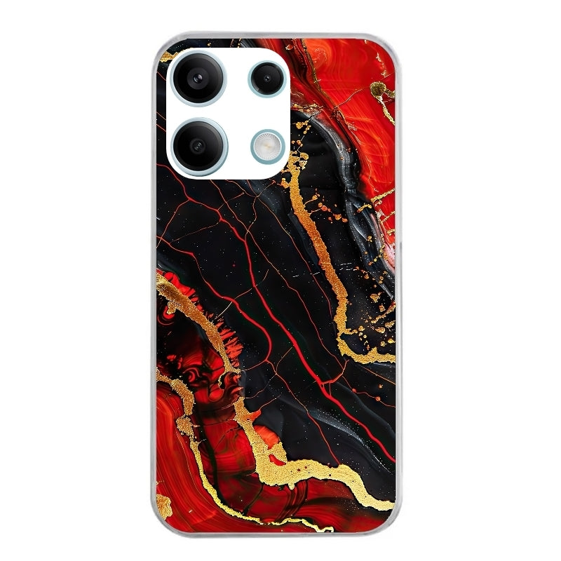 Coque taperso pour POCO M6 PRO 4G avec motif marbre rouge protection antichoc personnalisée
