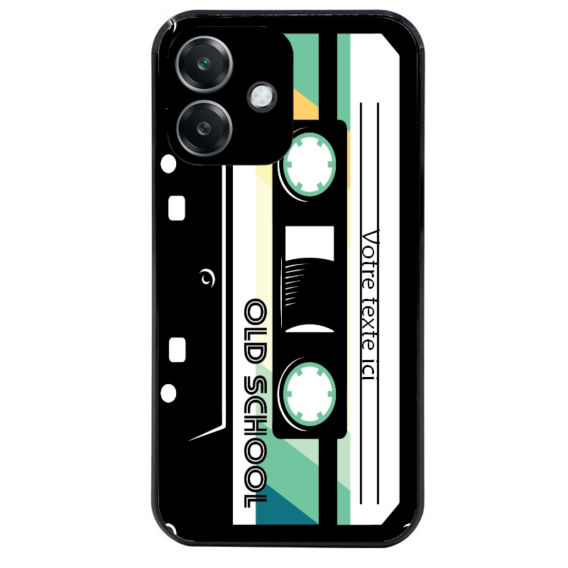 Coque noire taperso pour OPPO A40 personnalisable avec motif cassette vintage protection antichoc personnalisée