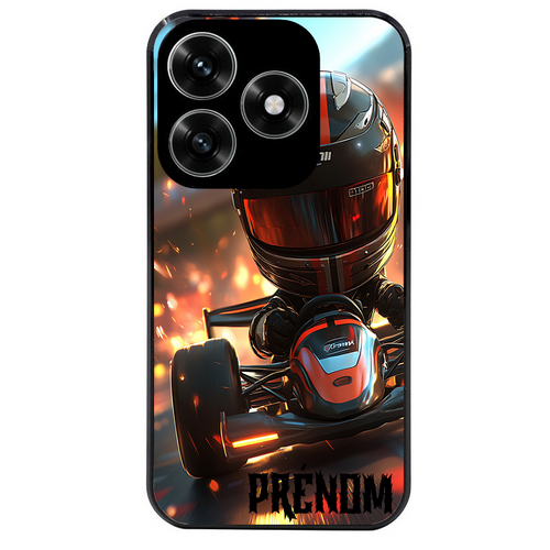 Coque noire taperso pour Honor X6B X5C X5C PLUS avec motif karting f1 personnalisee protection antichoc personnalisée