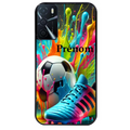 Coque noire taperso pour OPPO A16 et A16S avec motif foot color personnalisee protection antichoc personnalisée