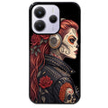 Coque noire taperso pour Redmi Note 14 et PRO PLUS 4G 5G avec motif tete de mort rock protection antichoc personnalisée