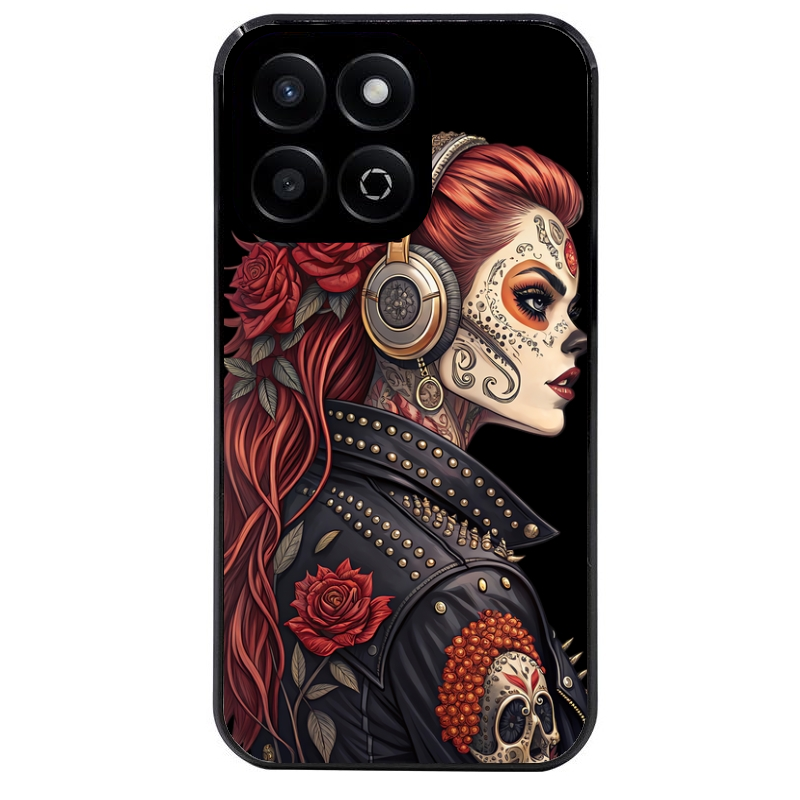 Coque noire taperso pour Honor 400 et Lite Pro Smart avec motif tete de mort rock protection antichoc personnalisée