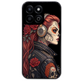 Coque noire taperso pour Honor 70 LITE 90 et LITE avec motif tete de mort rock protection antichoc personnalisée