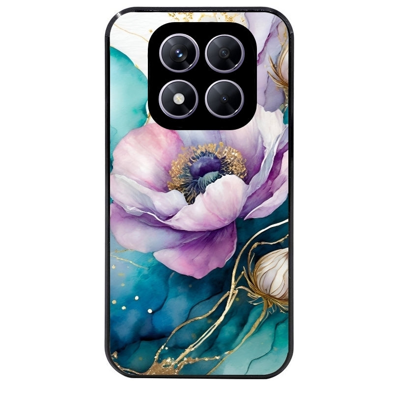 Coque noire taperso pour Redmi Note 14 et PRO PLUS 4G 5G avec motif marbre fleur protection antichoc personnalisée