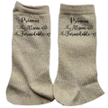 Chaussettes personnalisées paillettes doré motif atsem formidable