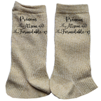 Chaussettes personnalisées paillettes doré motif atsem formidable