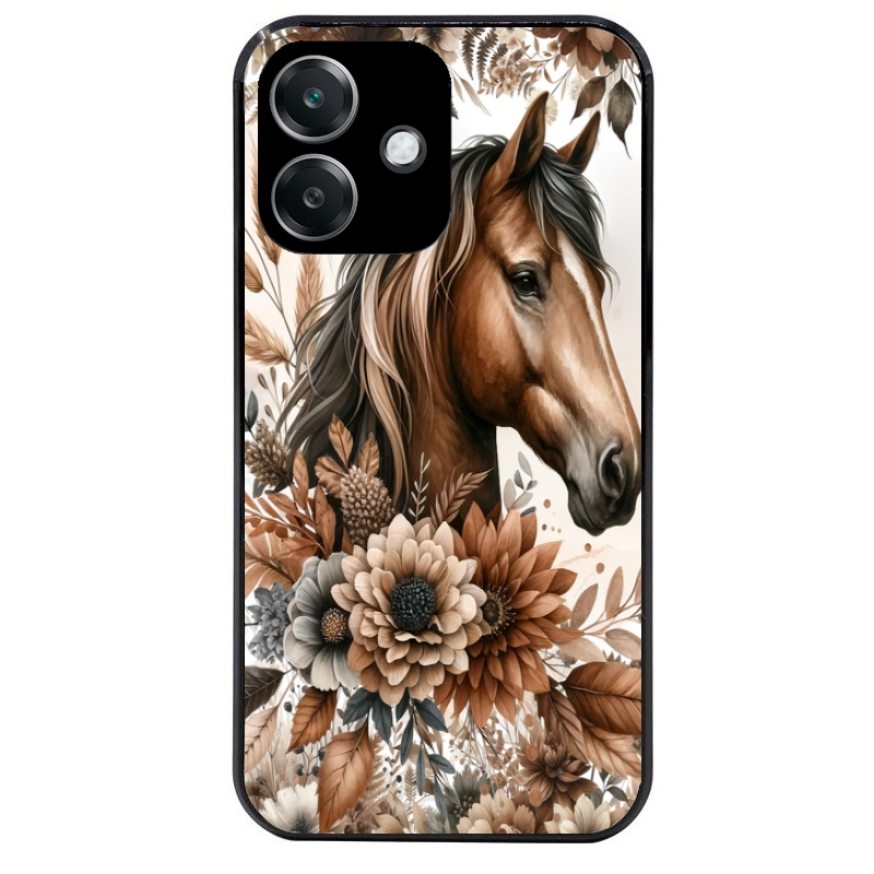 Coque noire taperso pour OPPO A40 avec motif cheval automne protection antichoc personnalisée
