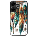 Coque noire taperso pour POCO M6 4G avec motif plumes et bijoux protection antichoc personnalisée