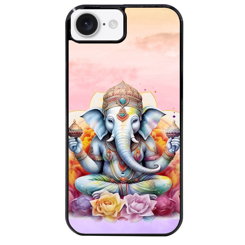 Coque noire taperso pour Iphone 17 17E AIR MAX PRO avec motif elephant namaste protection antichoc personnalisée