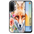 Coque pour POCO C81 PRO renard fox et fleurs