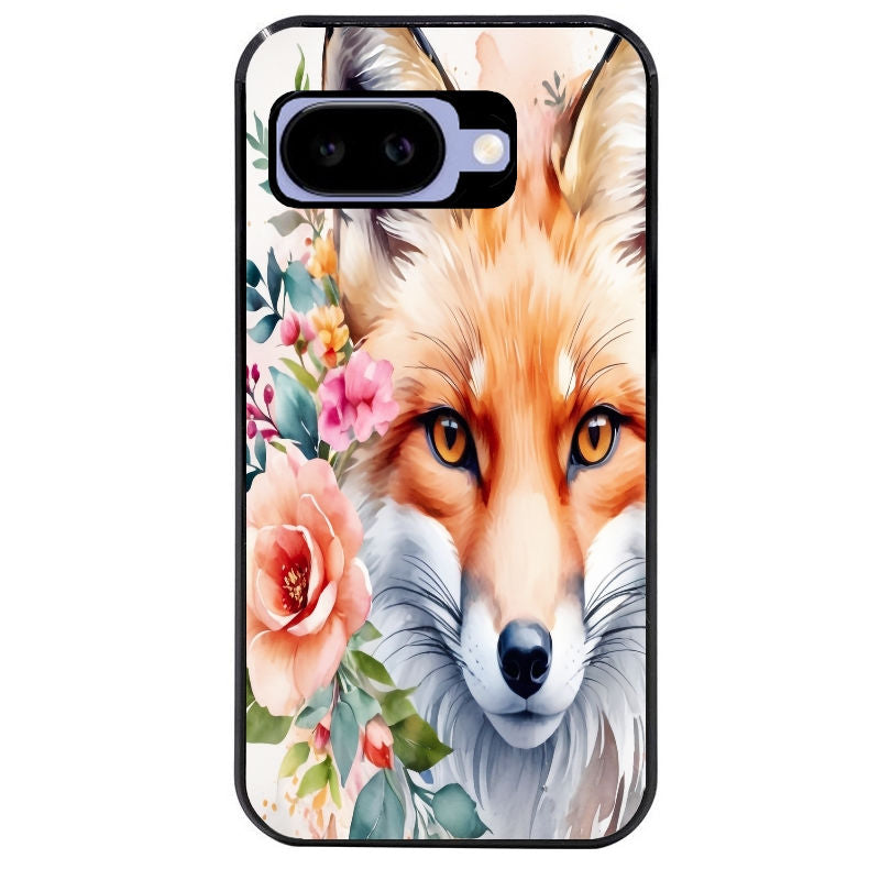 Coque pour Pixel 8A 9A 10A renard fox et fleurs